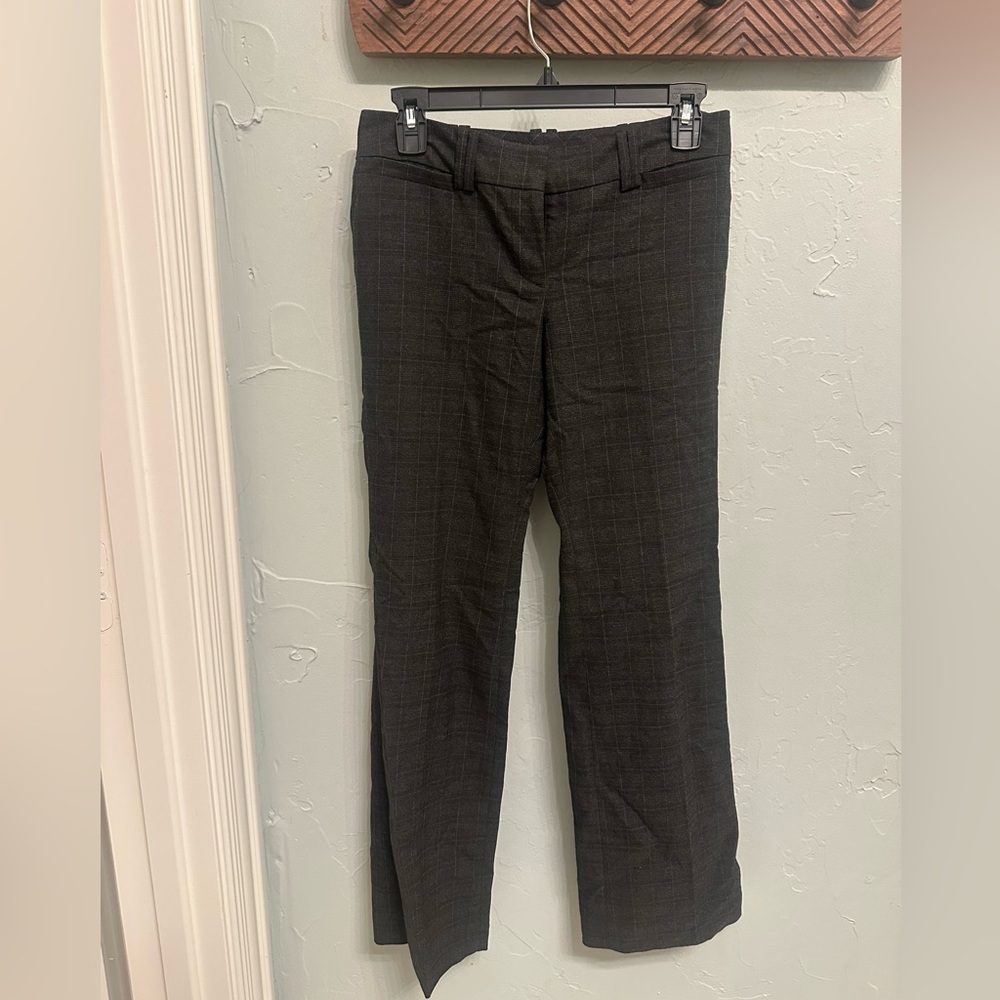 Ann Taylor charcoal Plaid Trousers